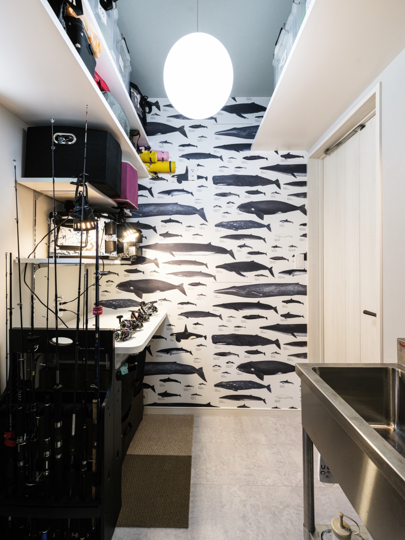 趣味を満喫できる、遊び心と機能性が詰まった“釣り部屋”